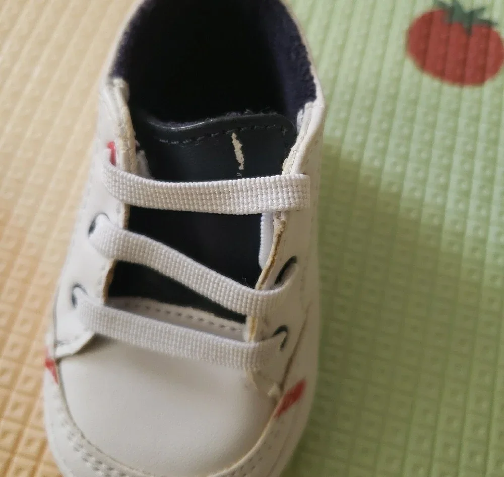 Baby Shoes — White Lace-Up Sneakers & Brown Hook-and-Loop Booties